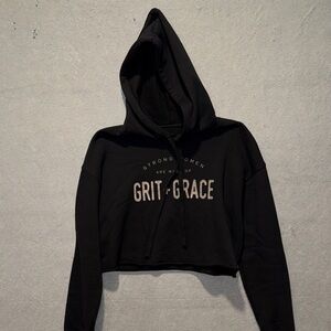 Nine Line Apparel Grit + Grace Black Cropped Hoodie - Women's Sweatshirt Small